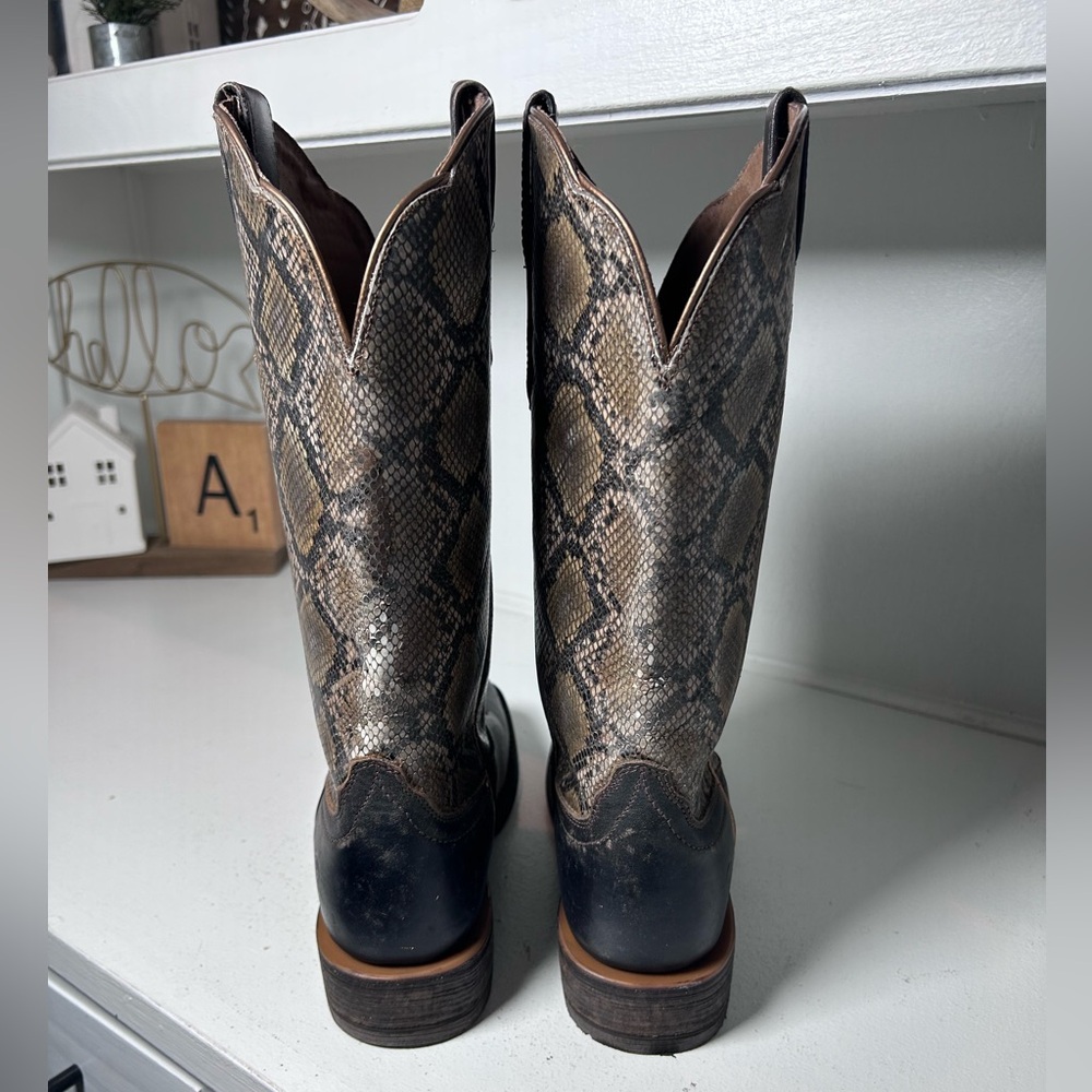 Ariat Exotic Print Cowboy Boots Women’s 10B Snakeskin Look Western Leather - Picture 5 of 8